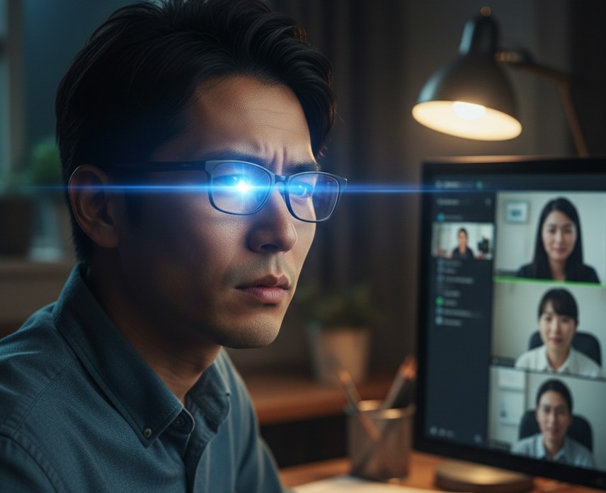 JINS ブルーライト25 の見た目や青い反射の不満点